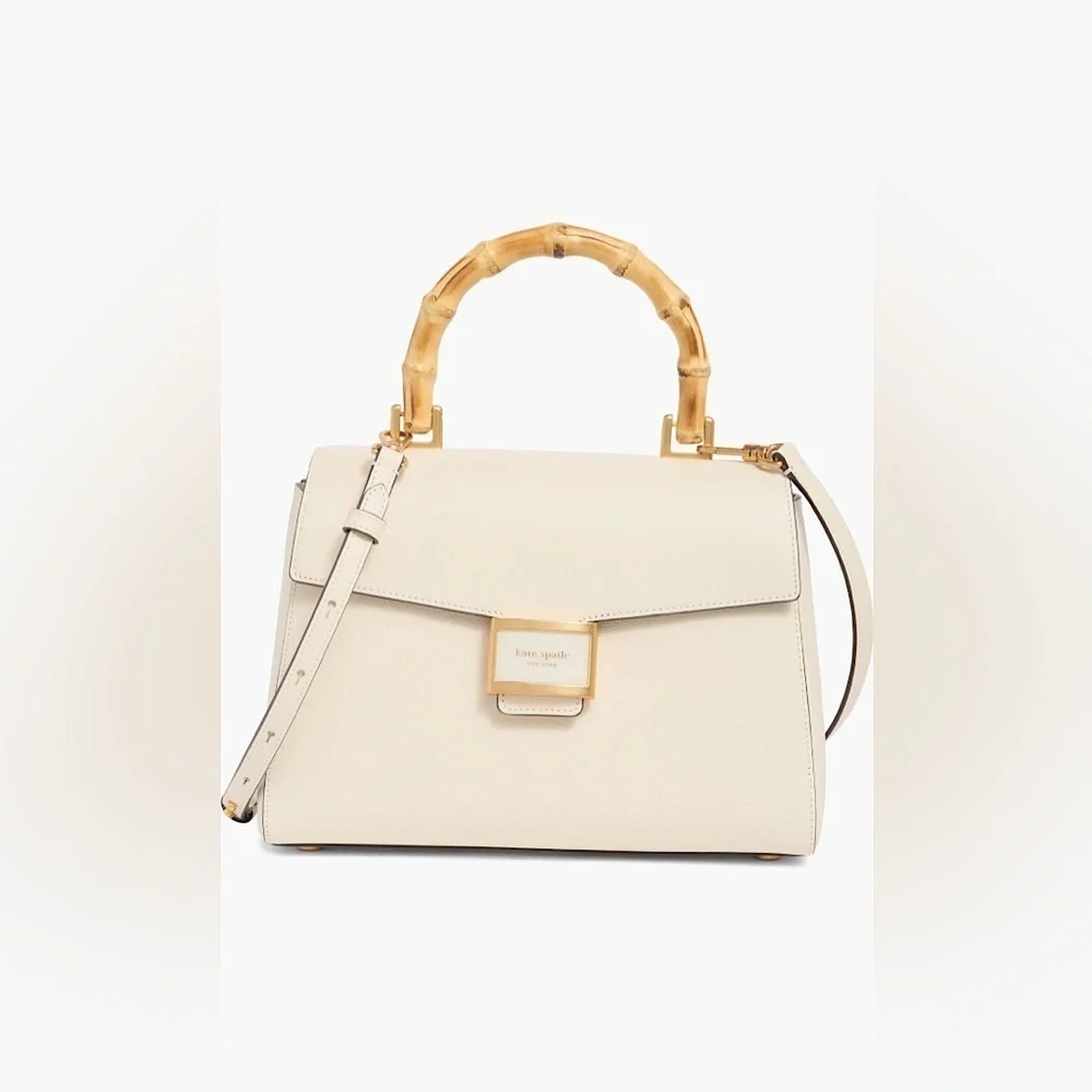Kate Spade Katy Textured Leather Bamboo Medium Top-handle Bag (NWT)